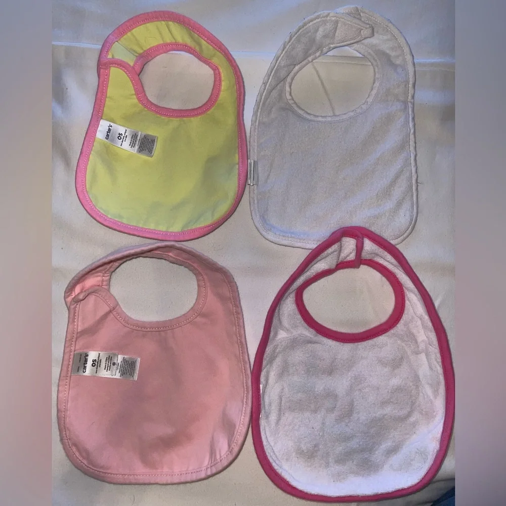Adorable baby girl Bibs~Pink, White, Yellow